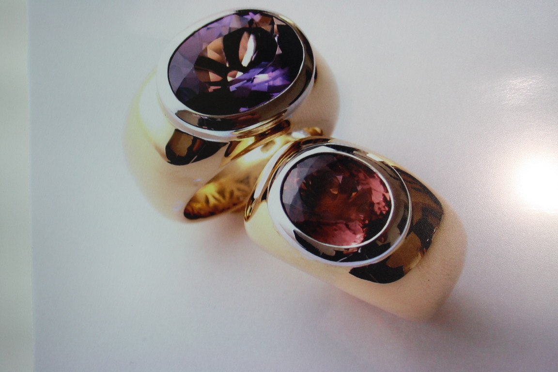 Gelbgoldringe mit Amethyst